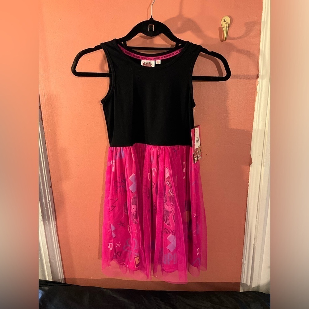 NWT Black and Pink Dress with Tulle Skirt from LOL Surprise || Size M 7/8